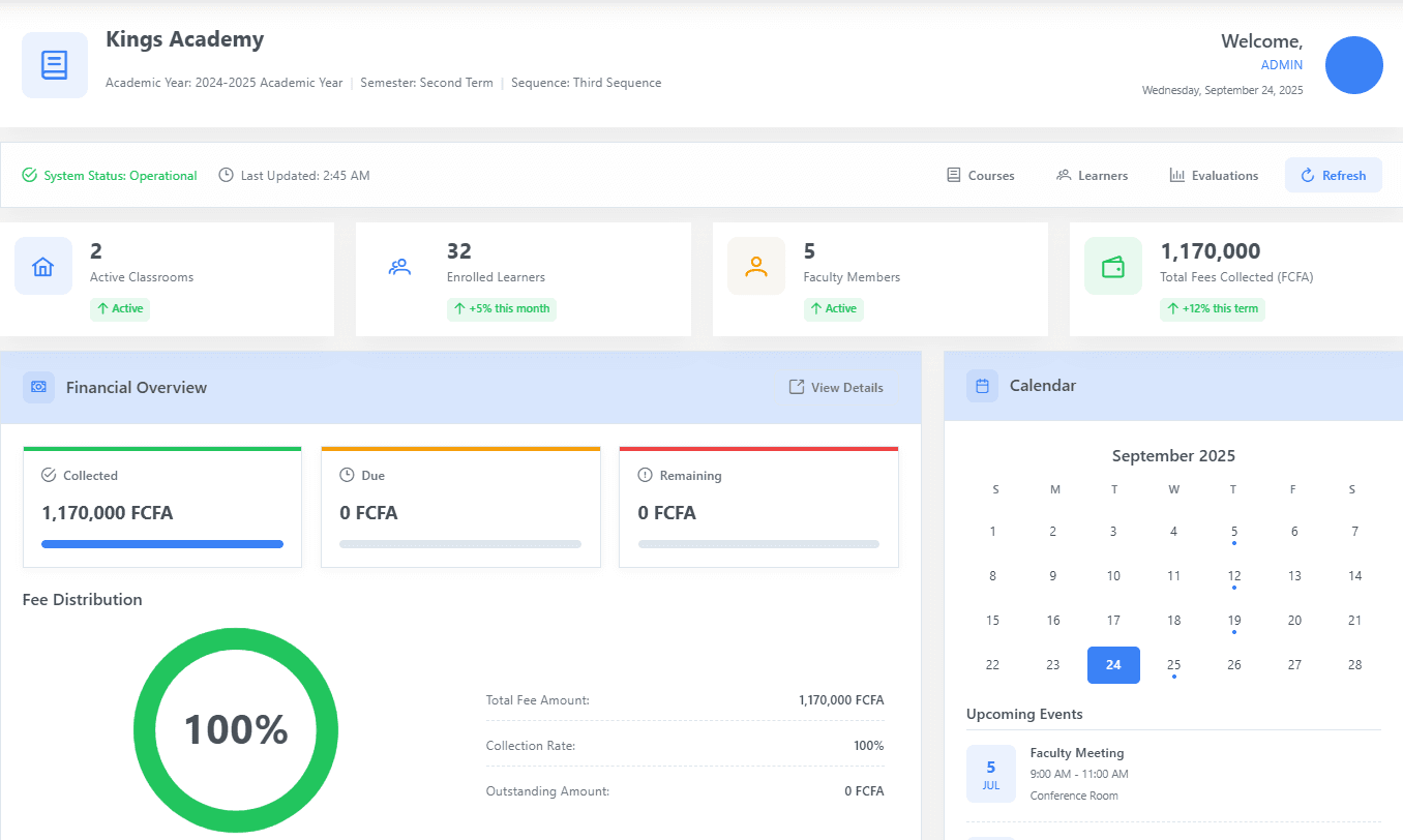 Kingsschool Dashboard